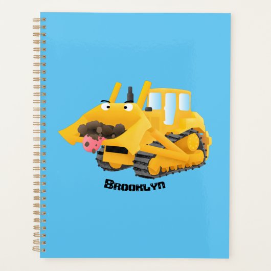 Cute yellow bulldozer cartoon planner (Voorkant)