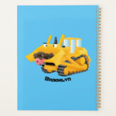 Cute yellow bulldozer cartoon planner (Achterkant)