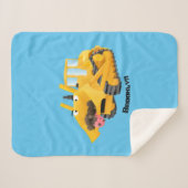 Cute yellow bulldozer cartoon sherpa deken (Voorkant (horizontaal))