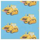 Cute yellow bulldozer cartoon stof (Close Up)