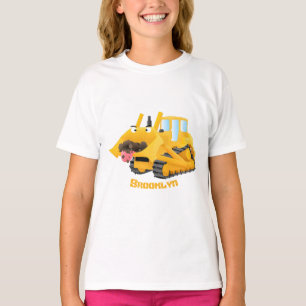 Cute yellow bulldozer cartoon t-shirt