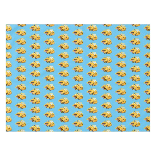 Cute yellow bulldozer cartoon tafelkleed (Voorkant (Horizontaal))