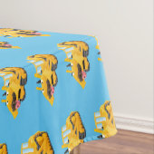 Cute yellow bulldozer cartoon tafelkleed (Voorbeeld)