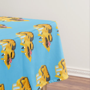 Cute yellow bulldozer cartoon tafelkleed