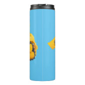 Cute yellow bulldozer cartoon thermosbeker (Achterkant)