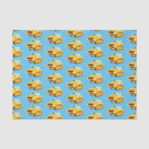 Cute yellow bulldozer cartoon tissuepapier
