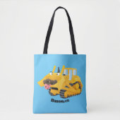 Cute yellow bulldozer cartoon tote bag (Voorkant)