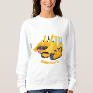 Cute yellow bulldozer cartoon trui