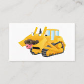 Cute yellow bulldozer cartoon visitekaartje (Achterkant)