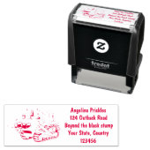 Cute yellow bulldozer cartoon  zelfinktende stempel (In situ)