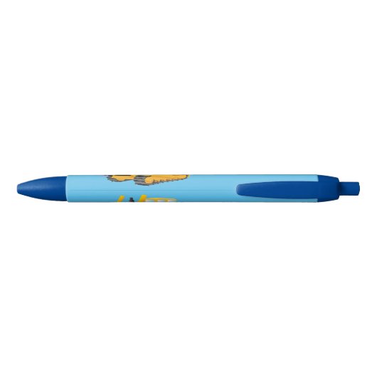 Cute yellow bulldozer cartoon zwarte inkt pen (Achterkant)
