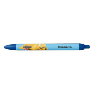 Cute yellow bulldozer cartoon zwarte inkt pen