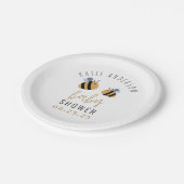 Cute Yellow Bumble bee Baby shower Papieren Bordje (Gekanteld)