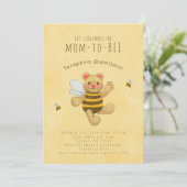 Cute Yellow Bumble bee Beer Kaart (Staand voorkant)