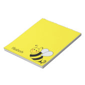 Cute Yellow Bumble Bee, gepersonaliseerd Notitieblok (Linkerzijde)