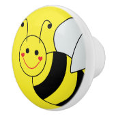 Cute Yellow Bumble Bee Keramische Knop (Rechts)