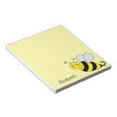 Cute Yellow Bumble bee personaliseren Notitieblok (Schuin)