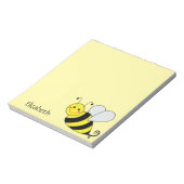 Cute Yellow Bumble bee personaliseren Notitieblok (Linkerzijde)