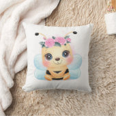 Cute Yellow Bumble Bee roze Roses Sierkussen (Deken)