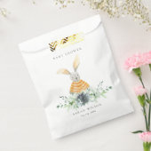 Cute Yellow Bunny Garden Foliage Baby shower Bedankzakje (Gezegeld)