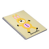 Cute Yellow Bunny gepersonaliseerde notebook Notitieboek (Rechterzijde)