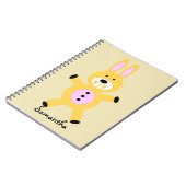 Cute Yellow Bunny gepersonaliseerde notebook Notitieboek (Linkerzijde)