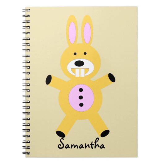Cute Yellow Bunny gepersonaliseerde notebook Notitieboek (Voorkant)