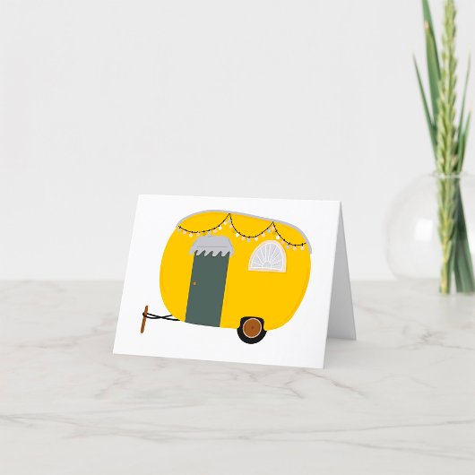 Cute Yellow Caravan Bedankkaart