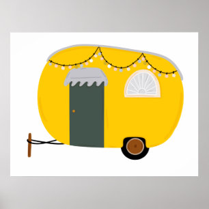 Cute Yellow Caravan Poster
