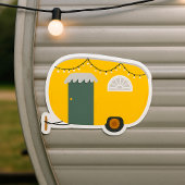 Cute Yellow Caravan Vierkante Sticker