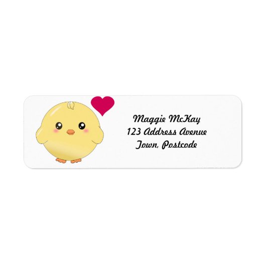 Cute yellow chick etiket (Voorkant)