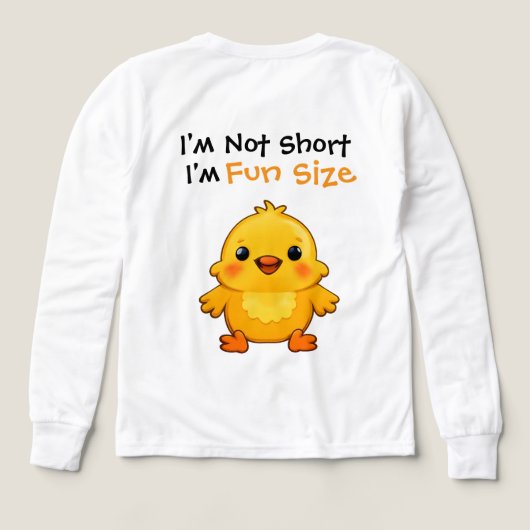 Cute Yellow Chick Fun Size Quote Design (Achterkant)