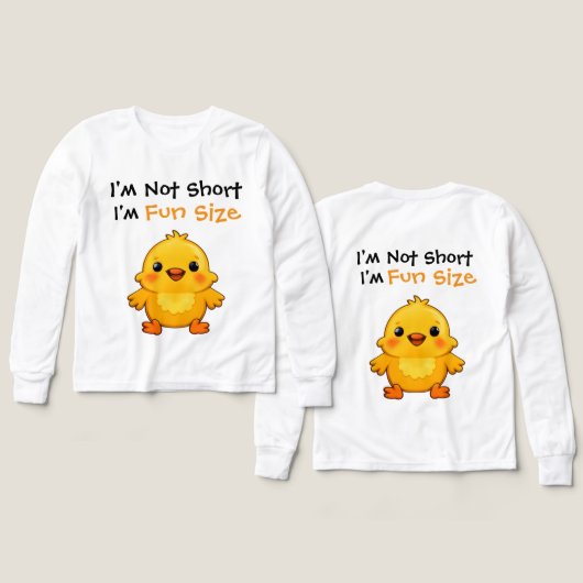 Cute Yellow Chick Fun Size Quote Design (Voorkant /achterkant)