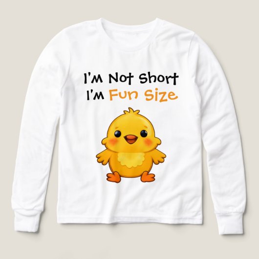 Cute Yellow Chick Fun Size Quote Design (Voorkant)