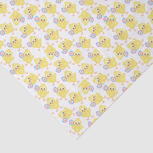 Cute Yellow Chick Pattern | Paaspapier Tissuepapier (Detail)