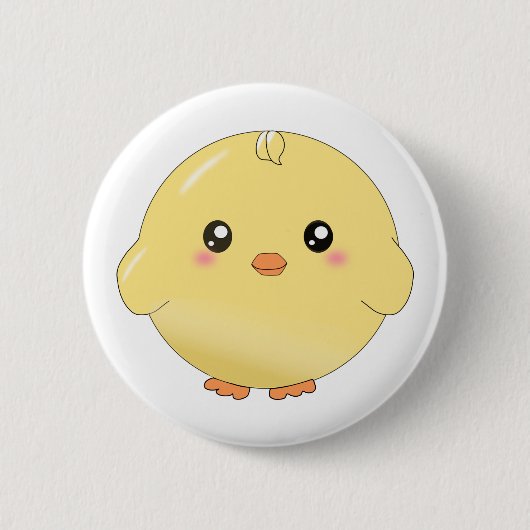 Cute yellow chick ronde button 5,7 cm (Voorkant)
