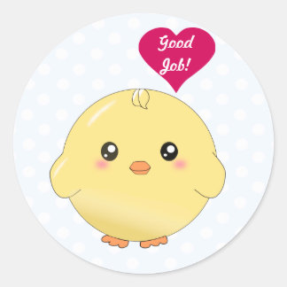 Cute yellow chick ronde sticker