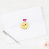 Cute yellow chick ronde sticker (Envelop)
