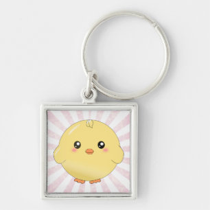 Cute yellow chick sleutelhanger