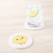 Cute yellow chick zandsteen onderzetter (Zijkant)