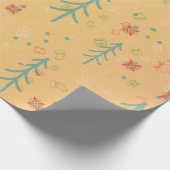 Cute Yellow Christmas Cadeaupapier (Hoek)