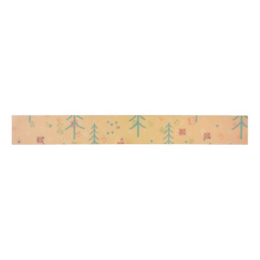 Cute Yellow Christmas Grosgrain Lint (Voorkant)