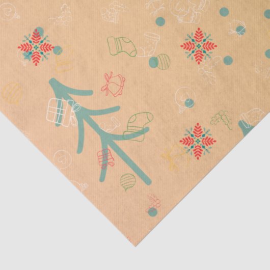 Cute Yellow Christmas Tissuepapier (Detail)