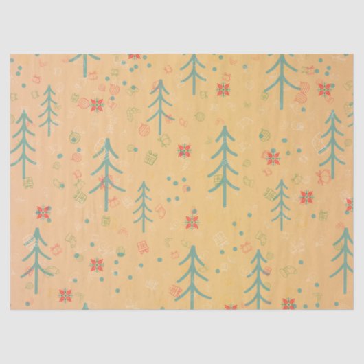 Cute Yellow Christmas Tissuepapier (Voorkant)