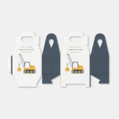 Cute Yellow Construction Crane Vehicle Baby shower Bedankdoosjes (Uitgevouwen)