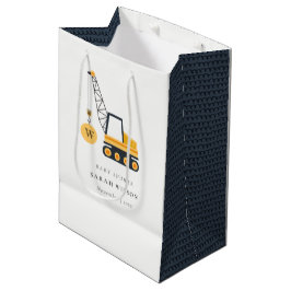 Cute Yellow Construction Crane Vehicle Baby shower Medium Cadeauzakje