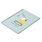 Cute Yellow Crane Illustration Custom Name Notitieboek (Linkerzijde)