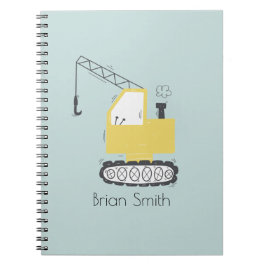 Cute Yellow Crane Illustration Custom Name Notitieboek