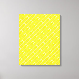 Cute Yellow Crayon Artsy Pattern Canvas Afdruk