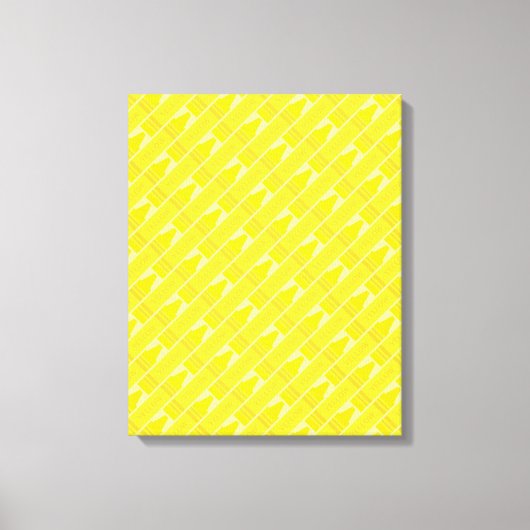 Cute Yellow Crayon Artsy Pattern Canvas Afdruk (Voorkant)